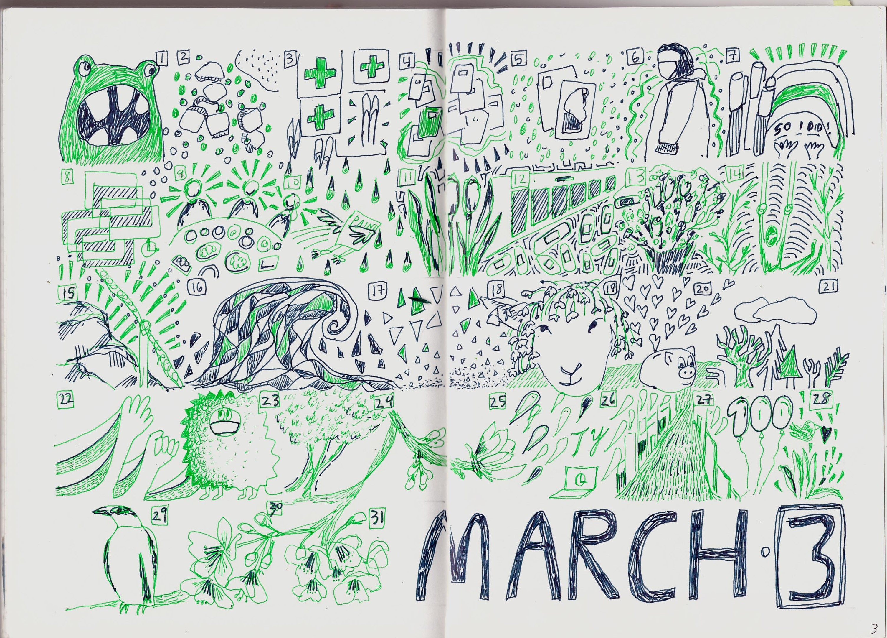 March 2020 Doodle Calendar – The Changing Seasons – A wonderful sheep March 2020 Doodle Calendar – The Changing Seasons – A wonderful sheep