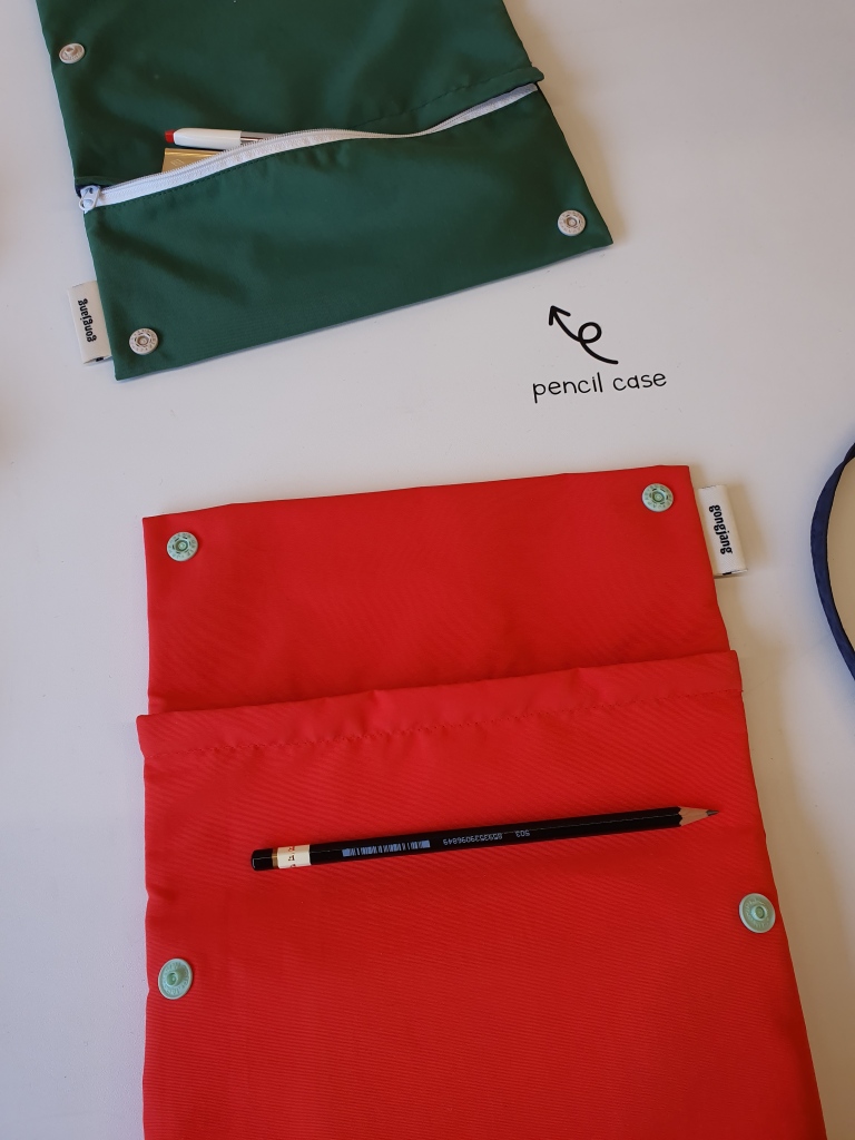ecofriendly functional red book pouch and pencil case