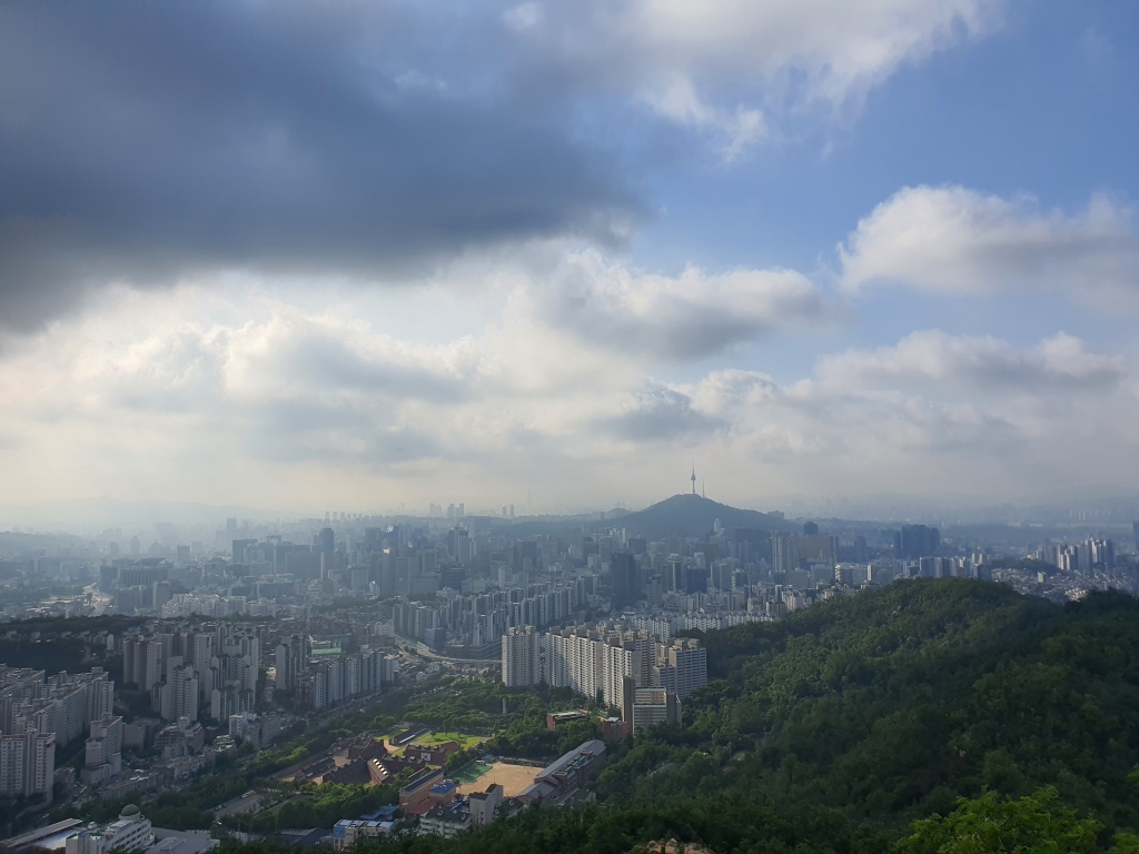 Seoul mountaintop view